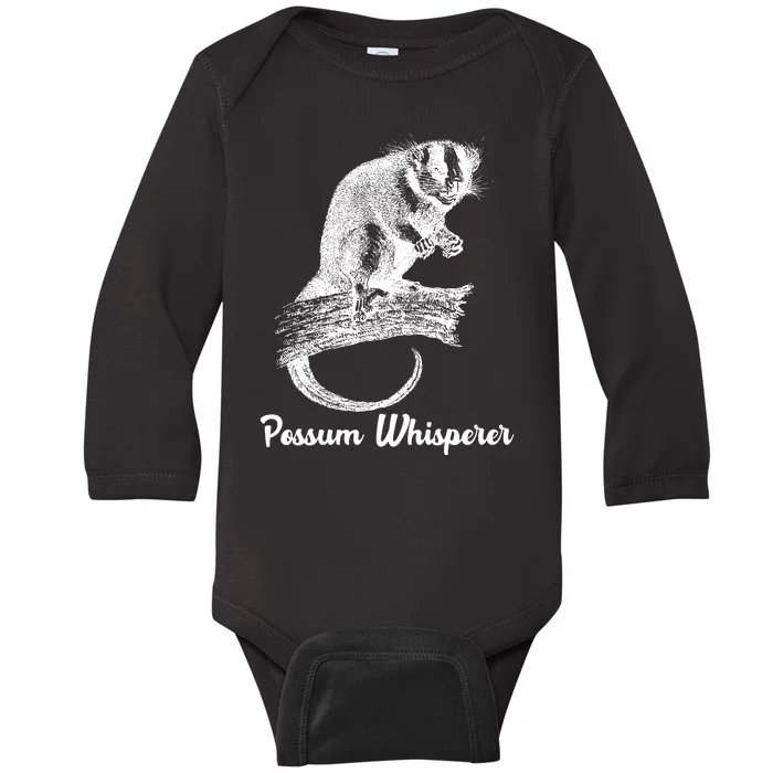 Possum Whisperer, Opossum Lover Baby Long Sleeve Bodysuit