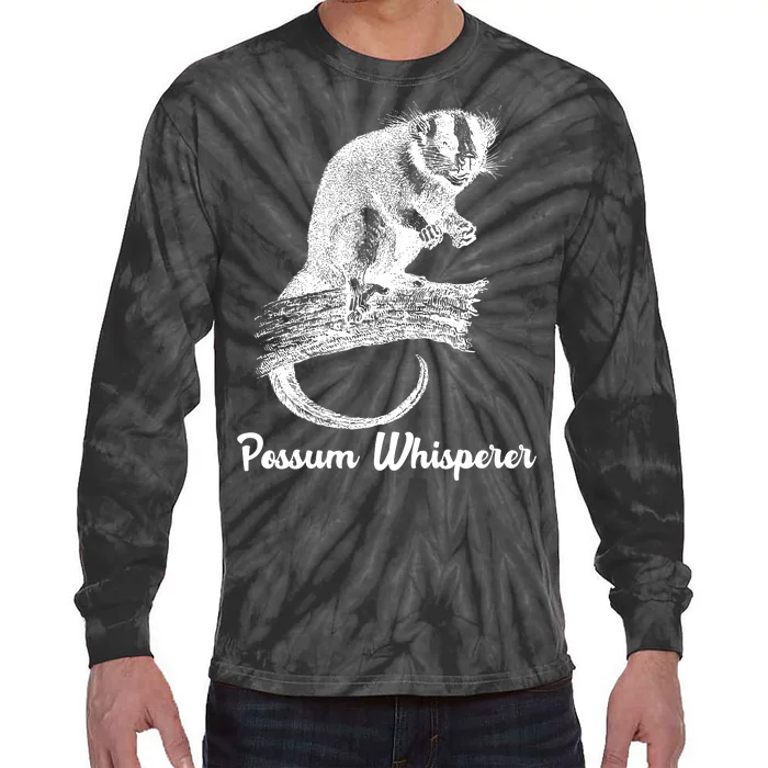 Possum Whisperer, Opossum Lover Tie-Dye Long Sleeve Shirt