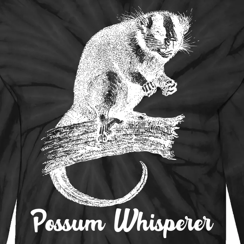 Possum Whisperer, Opossum Lover Tie-Dye Long Sleeve Shirt