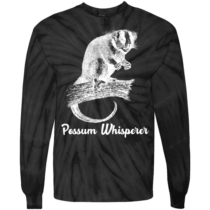 Possum Whisperer, Opossum Lover Tie-Dye Long Sleeve Shirt