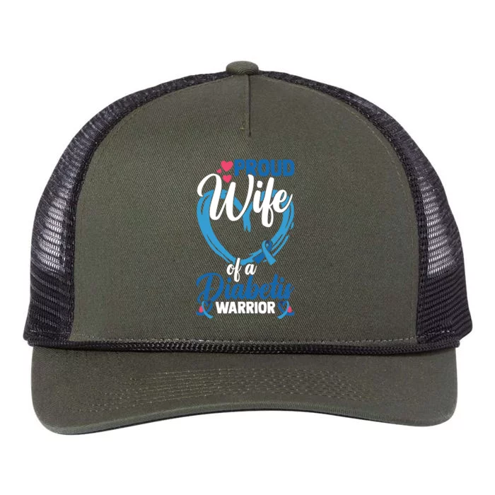 Proud Wife Of A Diabetis Warrior Diabetes Awareness Gift Retro Rope Trucker Hat Cap