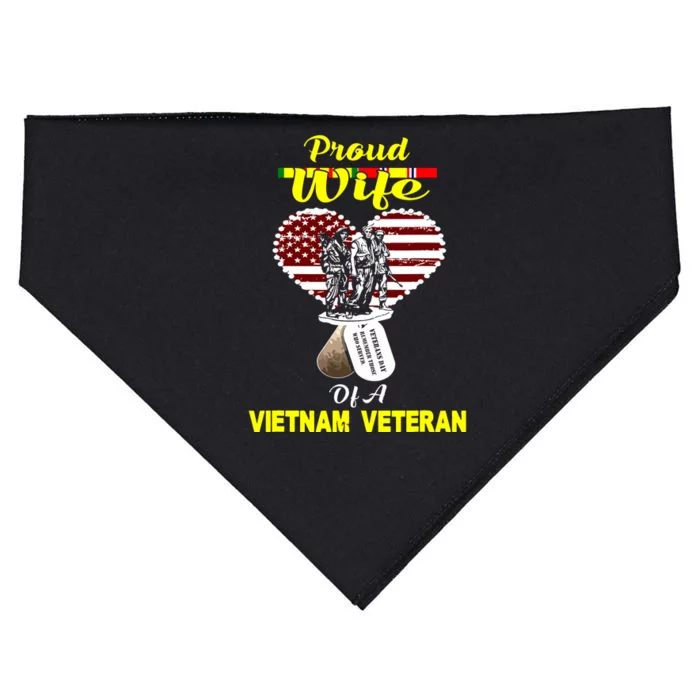 Proud Wife Of A U.S. Army Veteran USA-Made Doggie Bandana