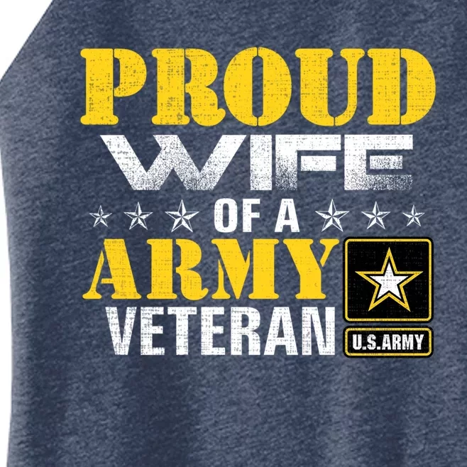 Proud Wife Of A Army Veteran American Gift Women’s Perfect Tri Rocker Tank