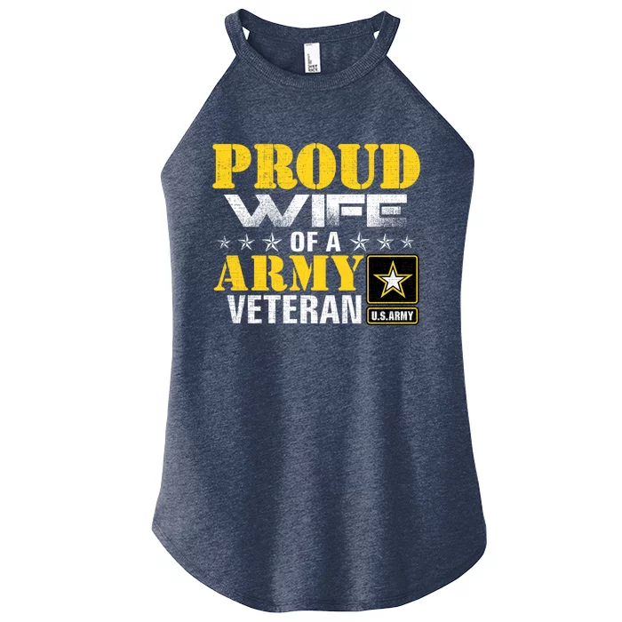 Proud Wife Of A Army Veteran American Gift Women’s Perfect Tri Rocker Tank