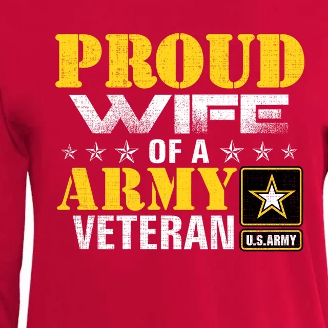 Proud Wife Of A Army Veteran American Gift Womens Cotton Relaxed Long Sleeve T-Shirt