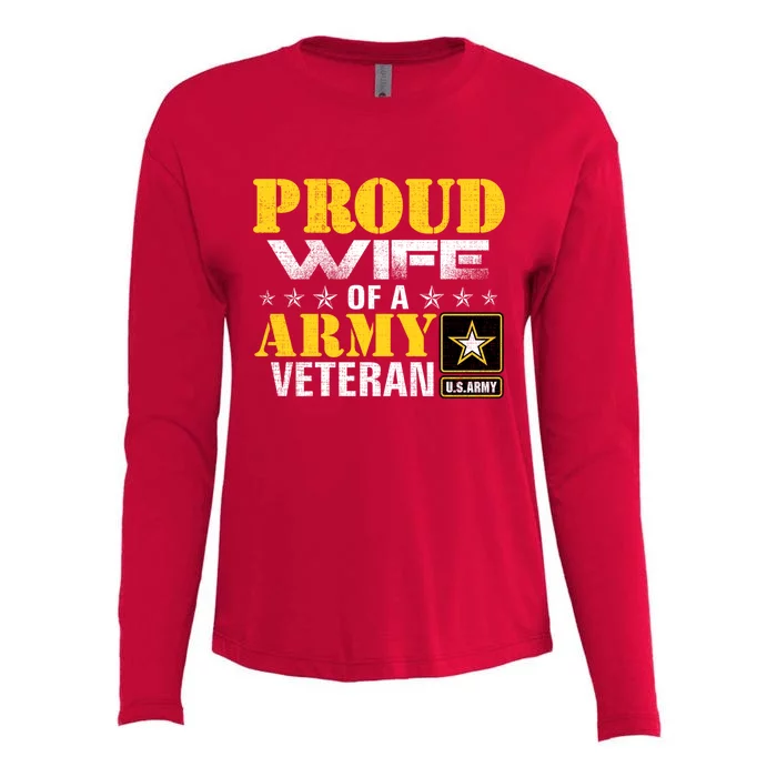 Proud Wife Of A Army Veteran American Gift Womens Cotton Relaxed Long Sleeve T-Shirt