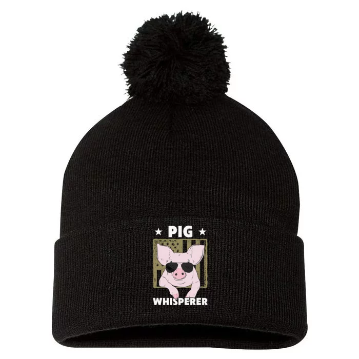 Pig Whisperer Pig Hog Farmer Pom Pom 12in Knit Beanie