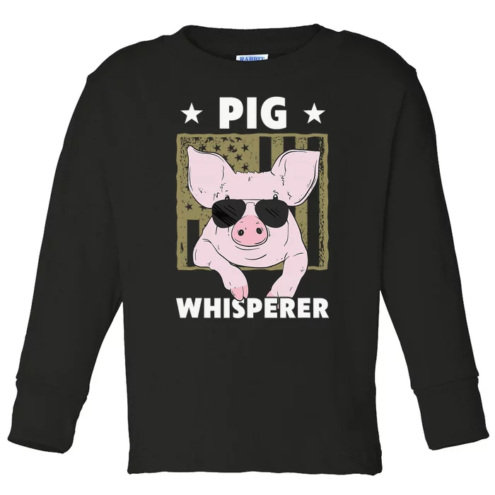 Pig Whisperer Pig Hog Farmer Toddler Long Sleeve Shirt