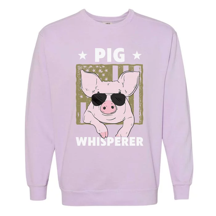 Pig Whisperer Pig Hog Farmer Garment-Dyed Sweatshirt