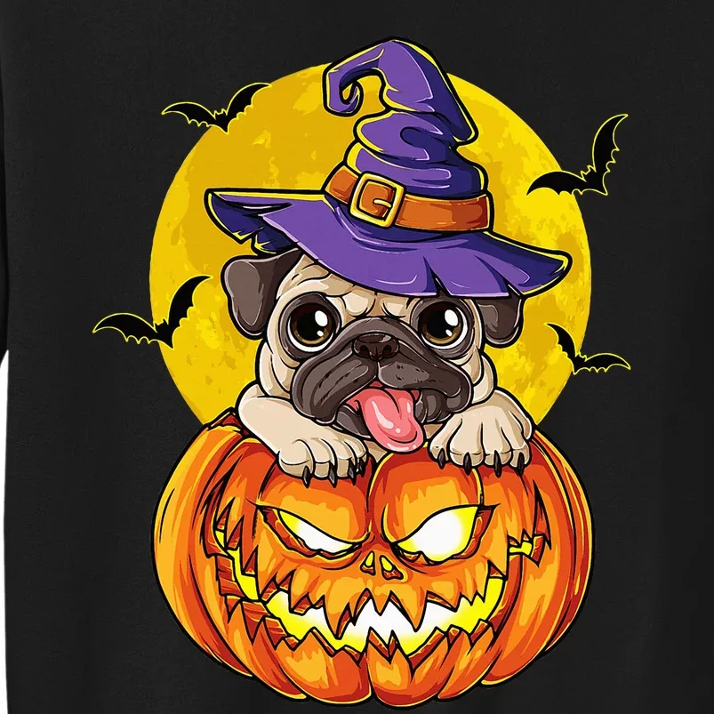 Pug Witch Pumpkin Halloween Dog Lovers Gift Sweatshirt