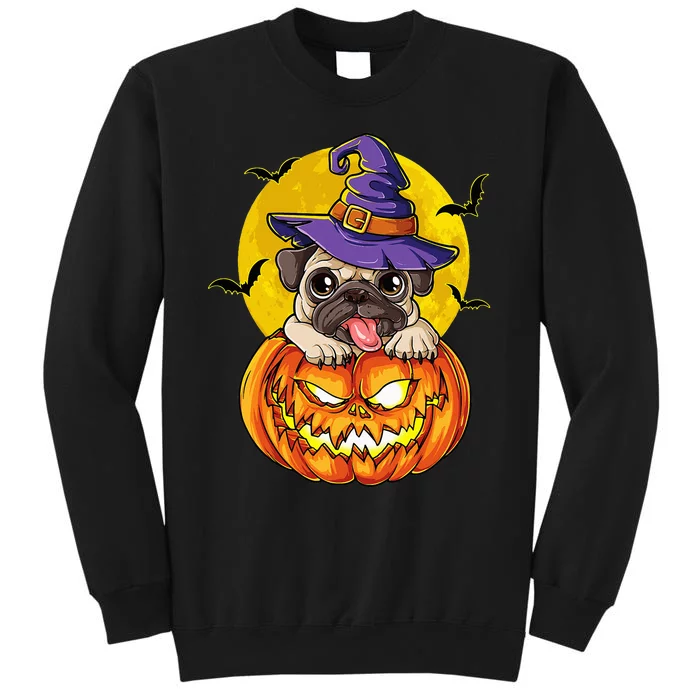 Pug Witch Pumpkin Halloween Dog Lovers Gift Sweatshirt