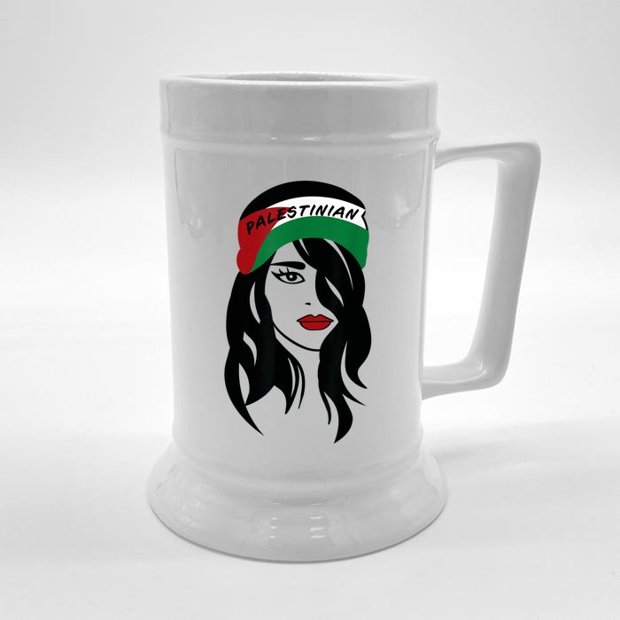 Palestinian Women Palestine Flag Palestinians Woman Scarf Front & Back Beer Stein