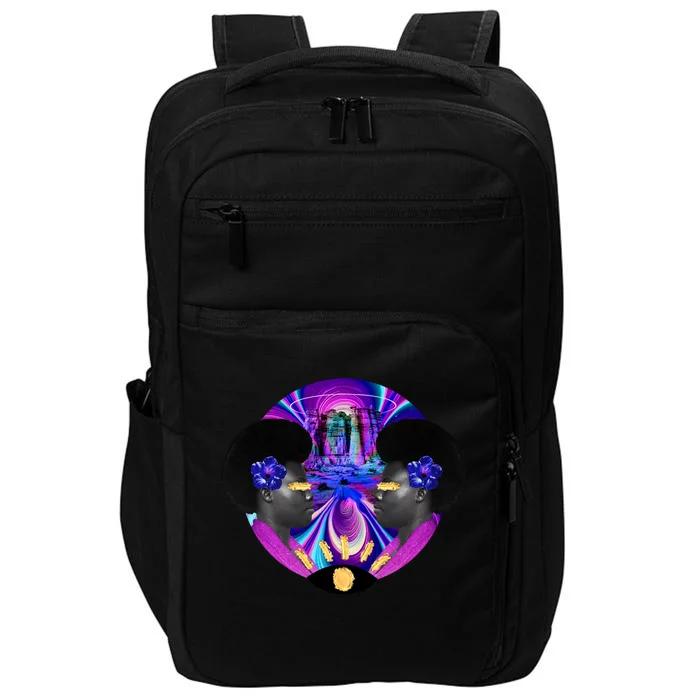 Psychedelic Woman Photographic Collage Impact Tech Backpack