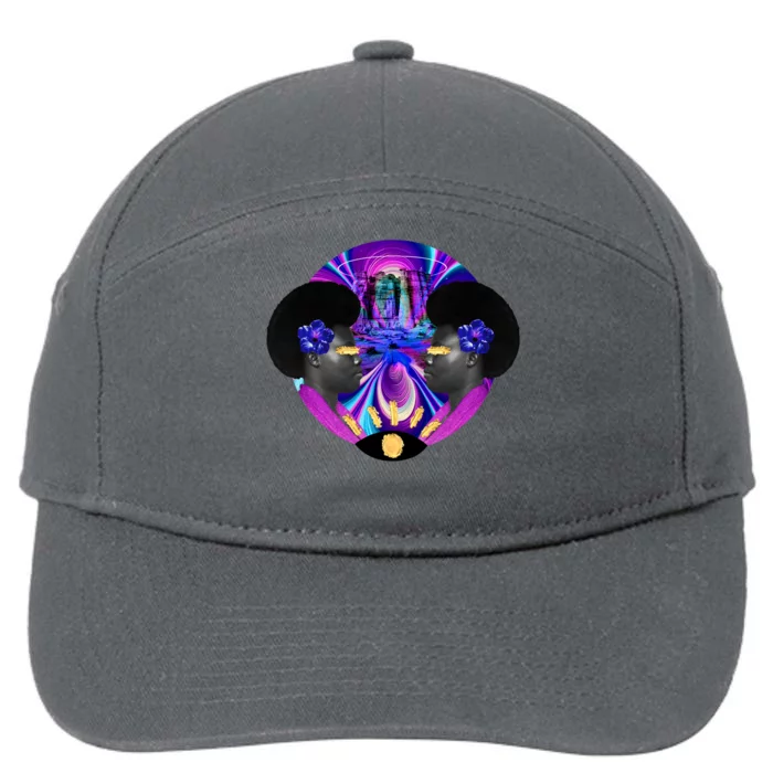 Psychedelic Woman Photographic Collage 7-Panel Snapback Hat