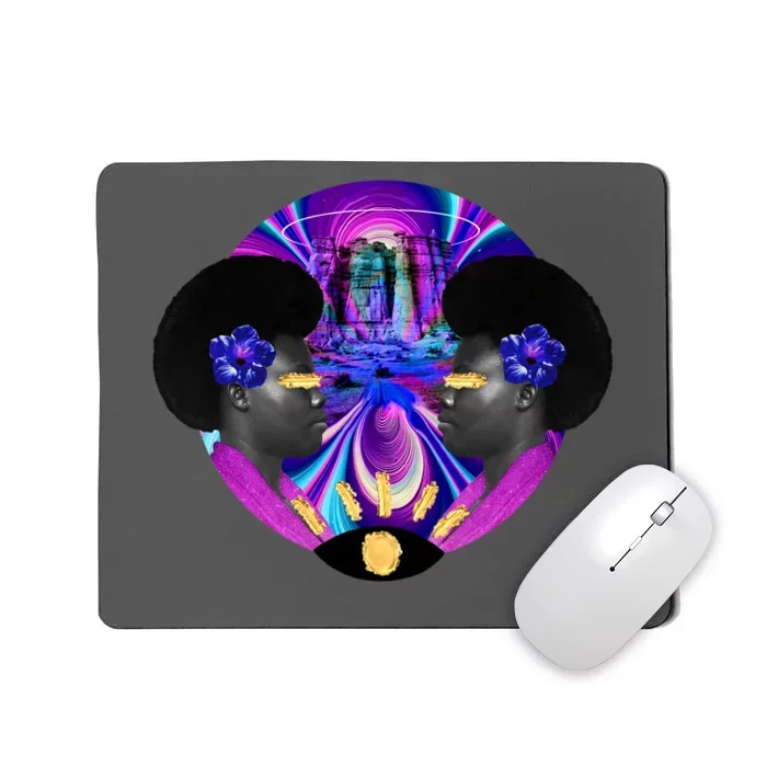 Psychedelic Woman Photographic Collage Mousepad