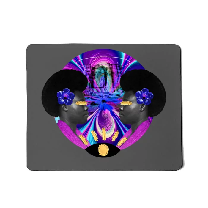 Psychedelic Woman Photographic Collage Mousepad