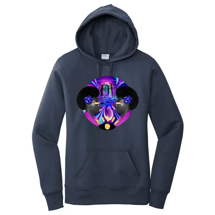 Psychedelic Woman Photographic Collage Women's Pullover Hoodie