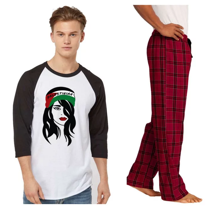 Palestinian Women Palestine Flag Palestinians Woman Scarf Raglan Sleeve Pajama Set