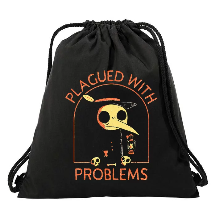 Plagued With Problems Plague Doctor Drawstring Bag