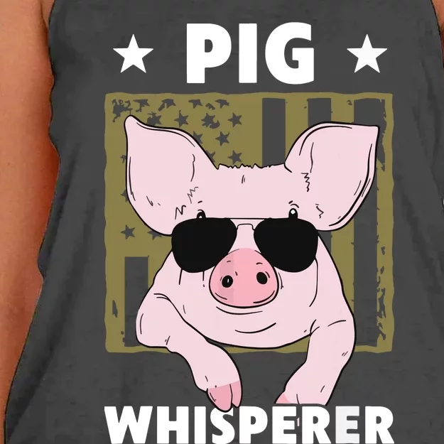 Pig Whisperer Pig Design For Men Hog Farmer Women's Knotted Racerback Tank