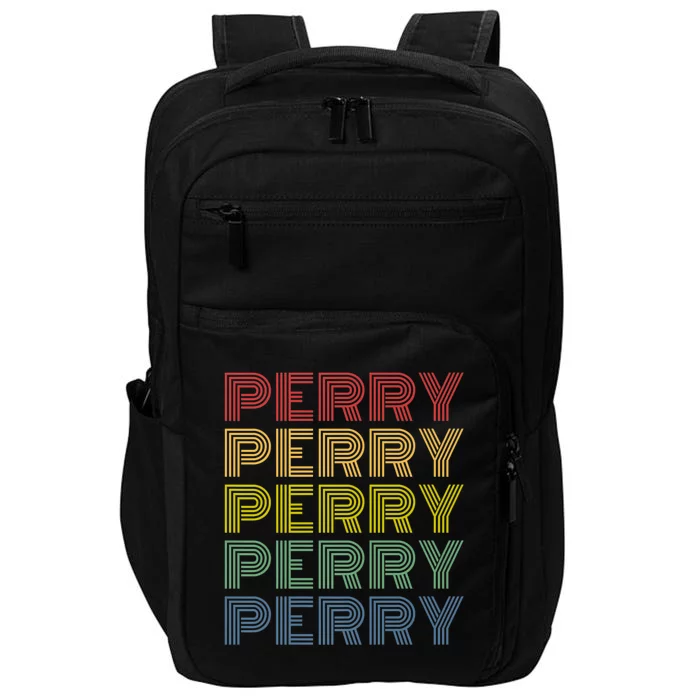 Perry Wordmark Pattern Personalized Name Retro Premium Impact Tech Backpack