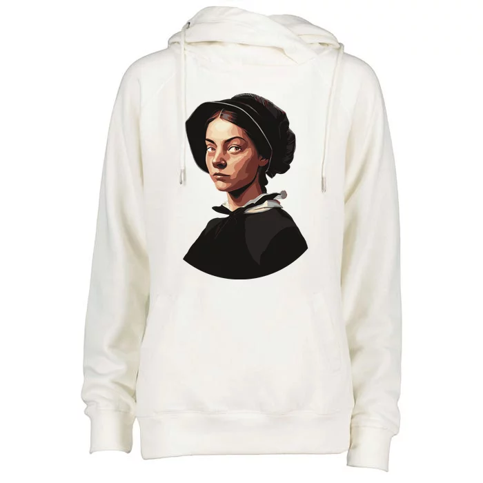 Pilgrim Woman Painting Womens Funnel Neck Pullover Hood