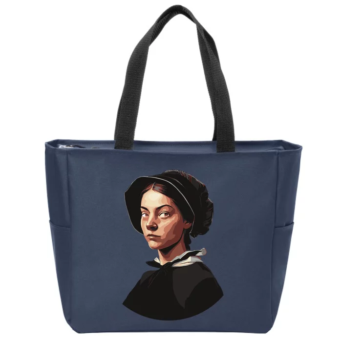 Pilgrim Woman Painting Zip Tote Bag