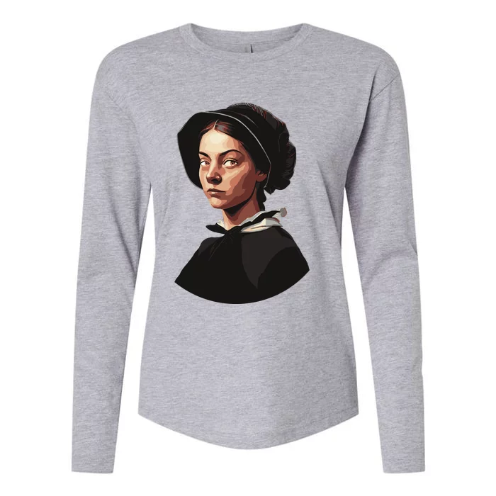 Pilgrim Woman Painting Womens Cotton Relaxed Long Sleeve T-Shirt