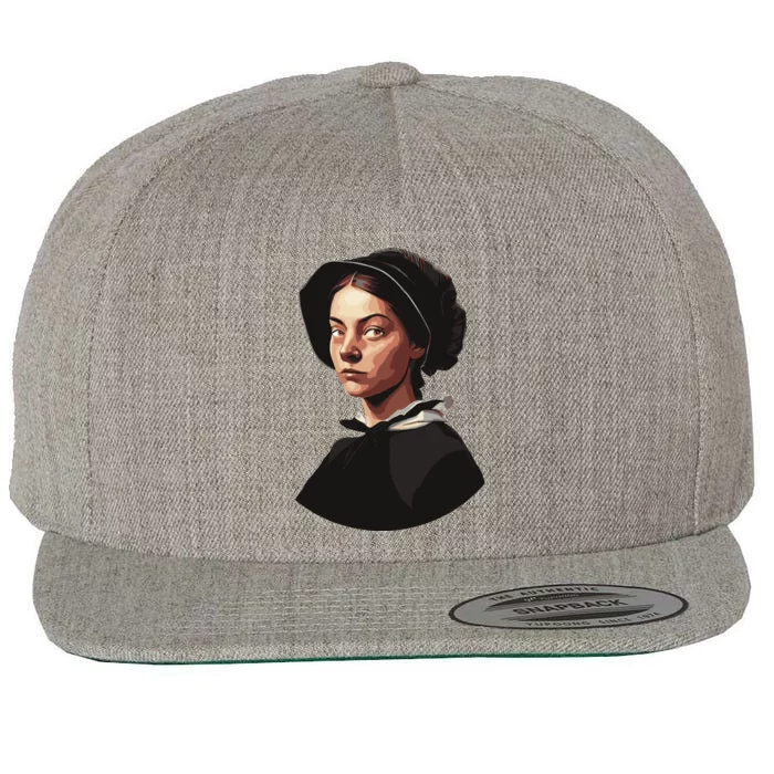 Pilgrim Woman Painting Wool Snapback Cap