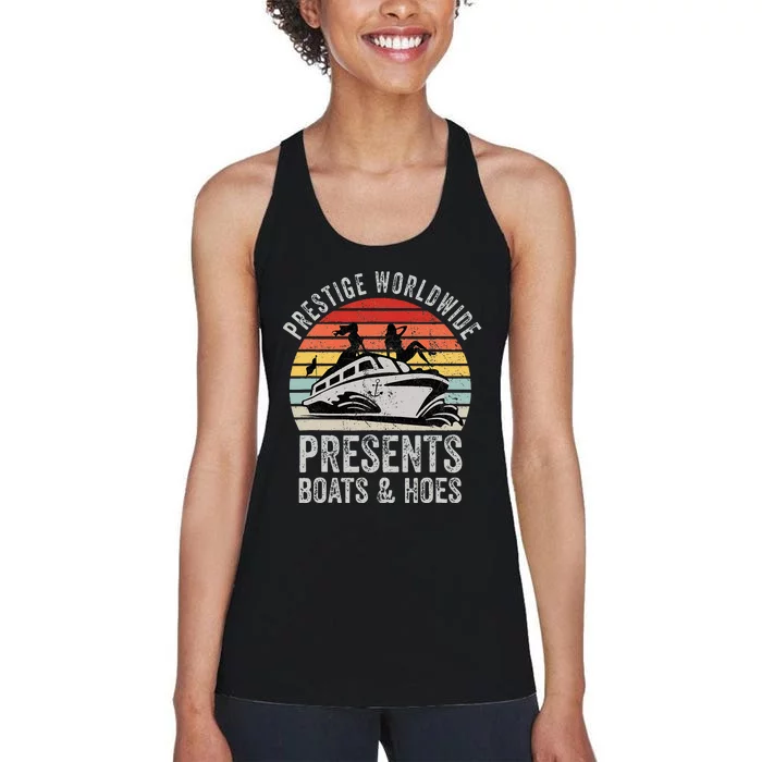 Prestige Worldwide Presents Boats And Hoes Women's Racerback Tank