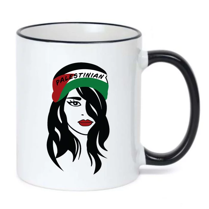 Palestinian Woman Palestine Flag Palestinians Woman Scarf Black Color Changing Mug