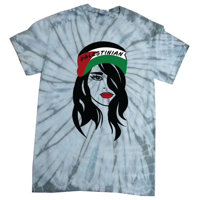 Palestinian Woman Palestine Flag Palestinians Woman Scarf Tie-Dye T-Shirt