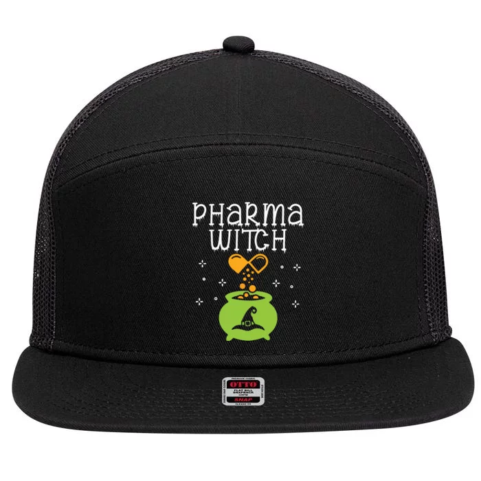 Pharmacy Witch Pharmacist Halloween Costume Pharmacy Pills 7 Panel Mesh Trucker Snapback Hat