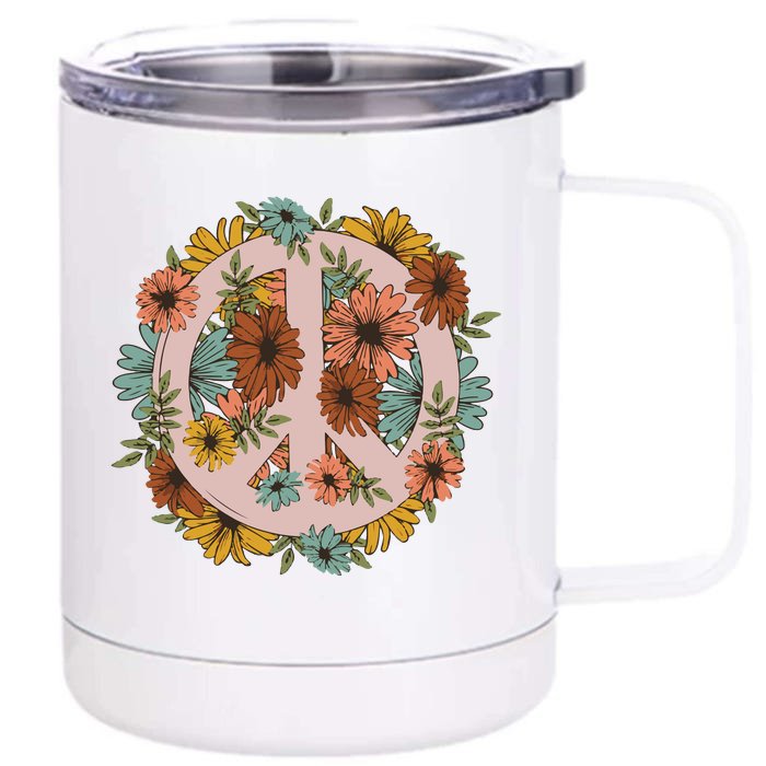 Peace Wildflower Front & Back 12oz Stainless Steel Tumbler Cup