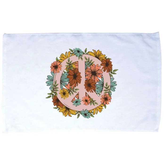 Peace Wildflower Microfiber Hand Towel