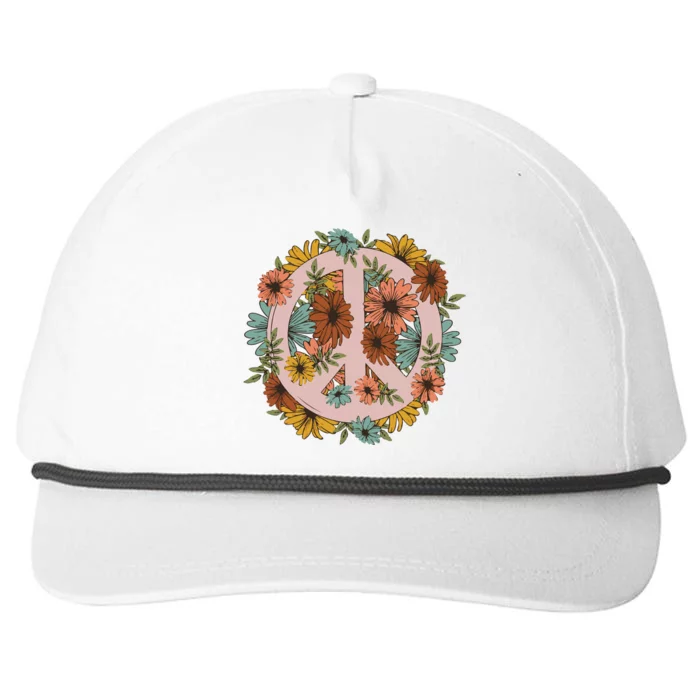 Peace Wildflower Snapback Five-Panel Rope Hat