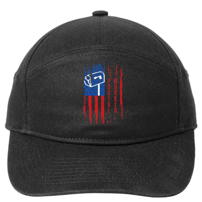 Postal Worker Patriotic US Post Mail Carrier Man 7-Panel Snapback Hat