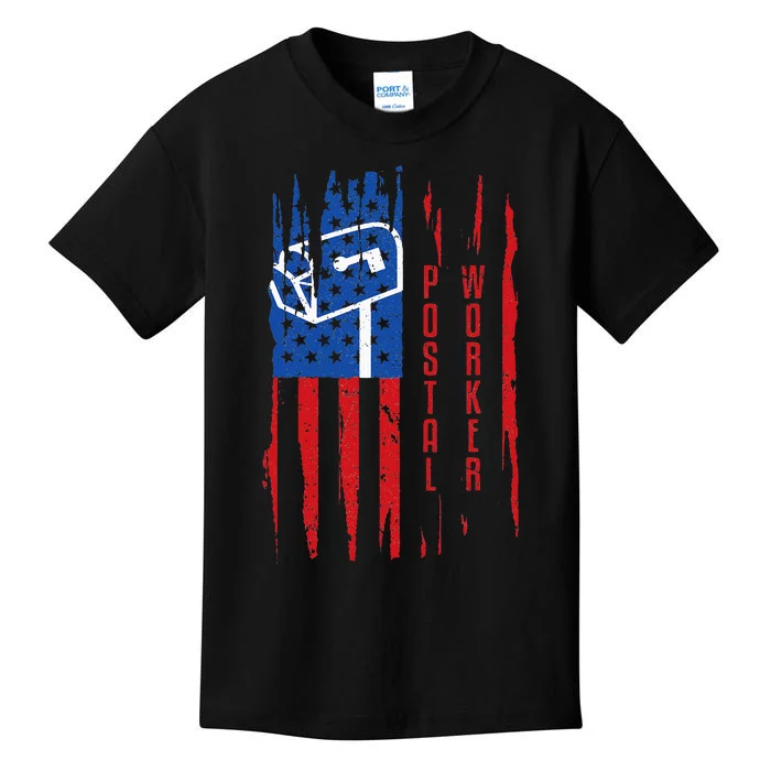 Postal Worker Patriotic US Post Mail Carrier Man Kids T-Shirt