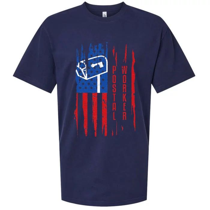 Postal Worker Patriotic US Post Mail Carrier Man Sueded Cloud Jersey T-Shirt