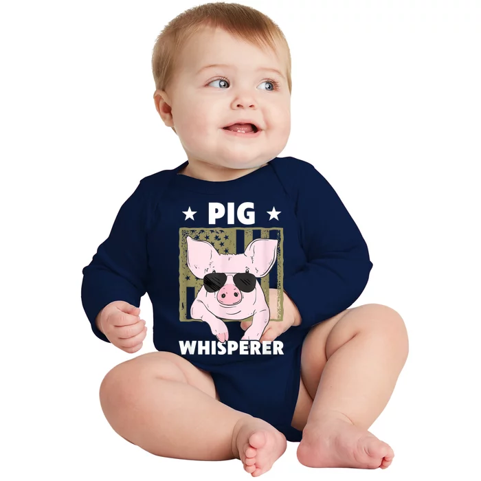 Pig Whisperer Pig Design For Hog Farmer Baby Long Sleeve Bodysuit