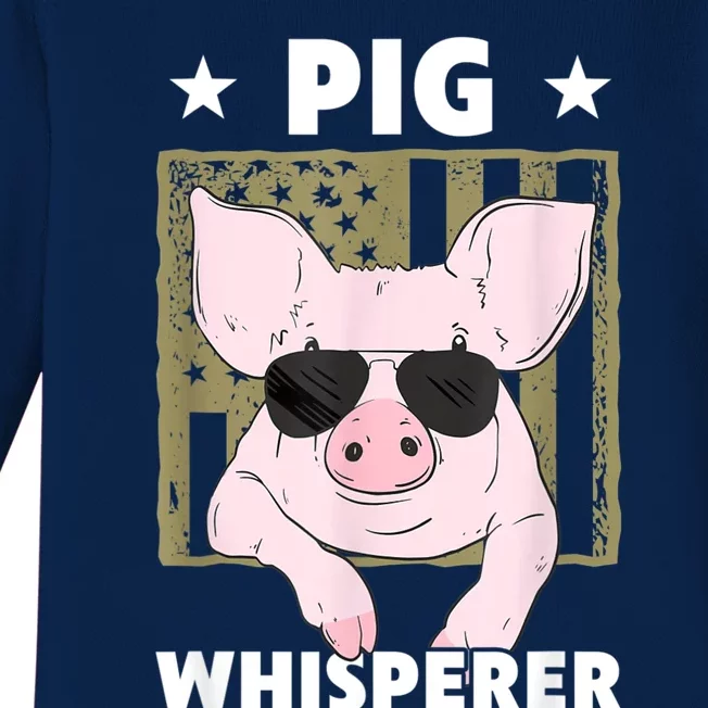 Pig Whisperer Pig Design For Hog Farmer Baby Long Sleeve Bodysuit