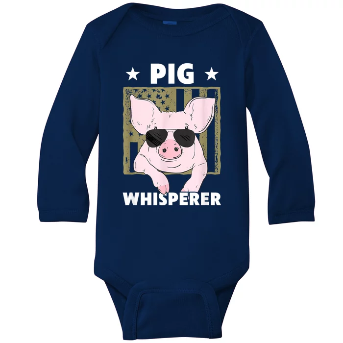 Pig Whisperer Pig Design For Hog Farmer Baby Long Sleeve Bodysuit