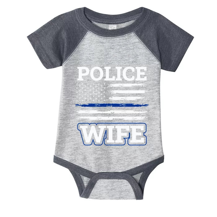 Police Wife Police Wife USA American Flag Infant Baby Jersey Bodysuit