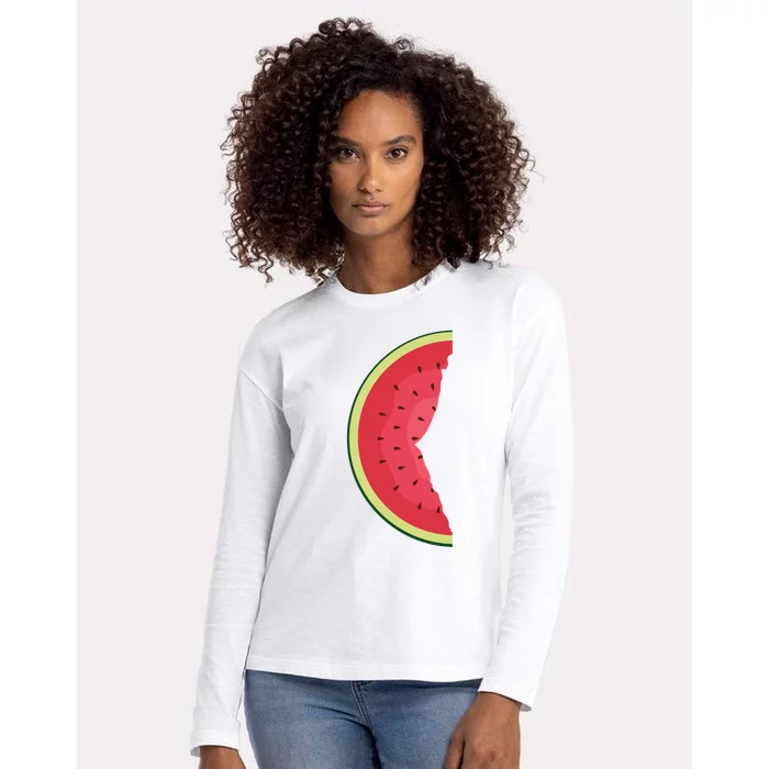 Palestine Watermelon Womens Cotton Relaxed Long Sleeve T-Shirt