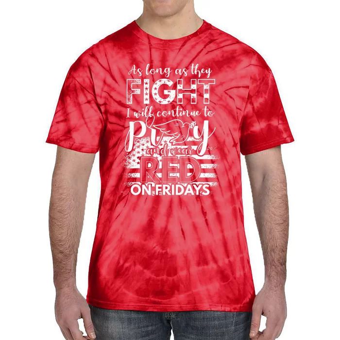 Pray Wear Red Friday Christian Military Tie-Dye T-Shirt