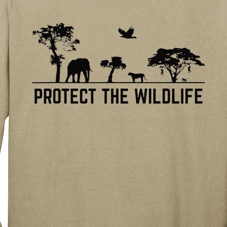 Protect Wildlife Safari Animal Conservancy Nature Earth Day Tall Long Sleeve T-Shirt