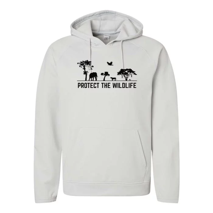 Protect Wildlife Safari Animal Conservancy Nature Earth Day Performance Fleece Hoodie