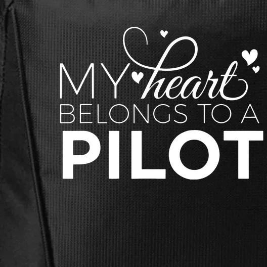 Pilot Wife Shirts My Heart Belongs To A Pilot Pilot Gift City Backpack