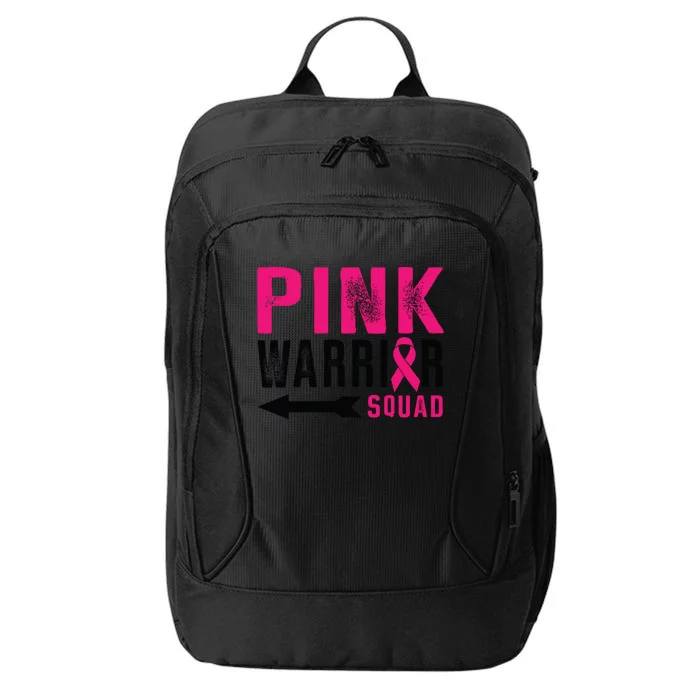 Pink Warrior Squad Ribbon Breast Cancer Awareness Gift City Backpack