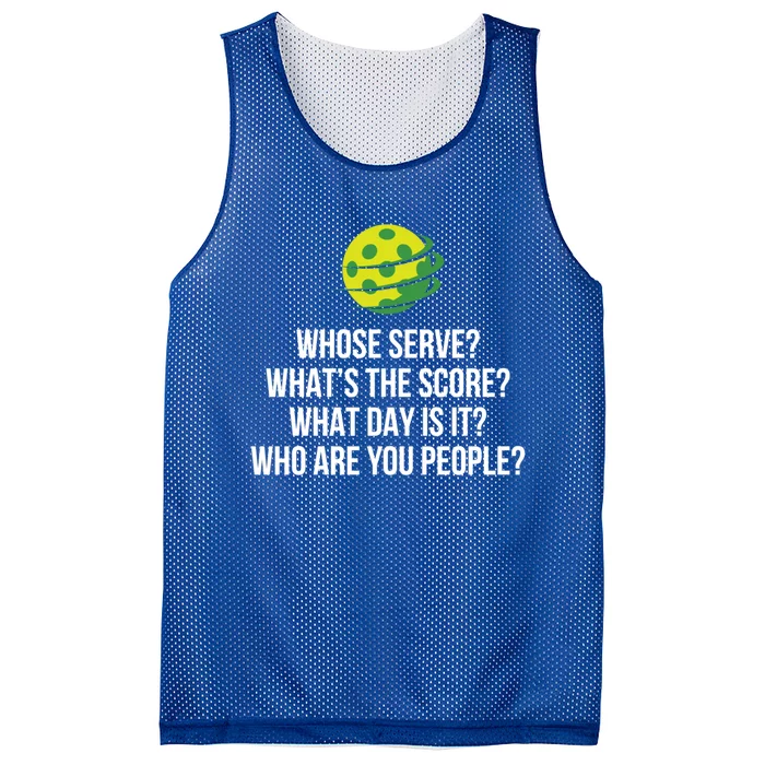 Pickleball Whose Serve WhatS The Score Funny Pickleballs Gift Mesh Reversible Basketball Jersey Tank